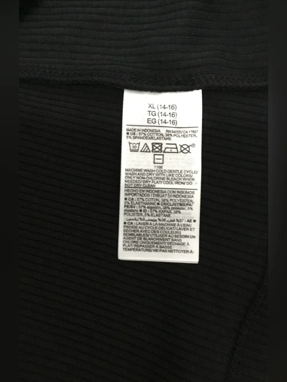 Old Navy Girls Black Ribbed Short Sleeve Loose Dress - K803